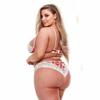 Set - Baci White Floral & Lace Bra Set Queen Size