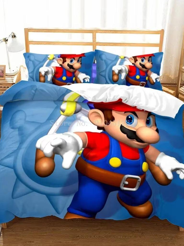 Super Mario Duvet Cover Set Comfortable and Warm Bedding Set for Decorating Your Bedroom and Enhancing Home Life for Teens Gifts