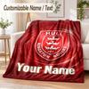 Custom Text Flannel Blanket Hull KR Print Warm Cozy Blanket Home Sofa Bedding