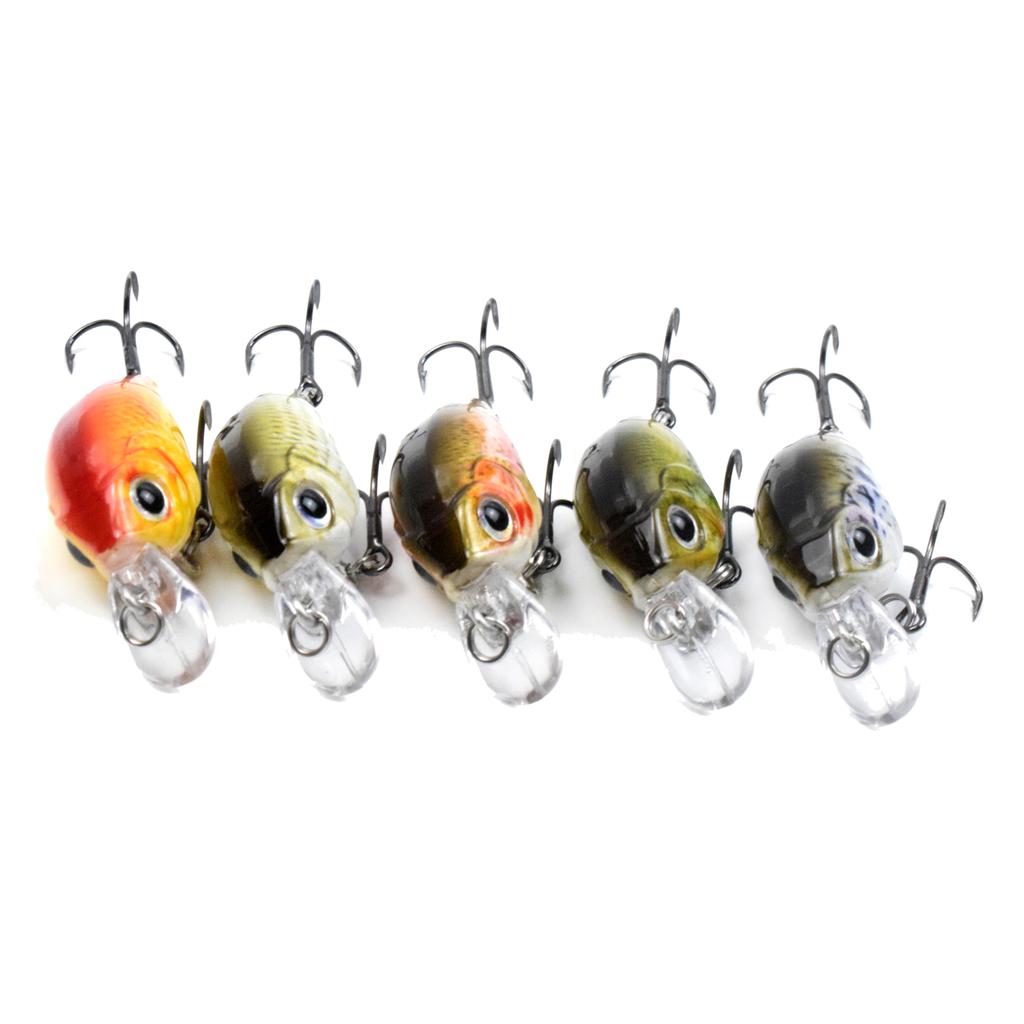 LIXADA 5pcs Fishing Lures Set Hard Body Lures with Treble Hook Life-Like Swimbait Fishing Bait 3D