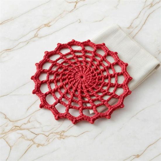 Reusable Washable Drink Coasters Spider Web Crochet Coaster, Gothic Handmade Knitted Mat, Aesthetic Table Gift for Tea Lovers Protection Mats,