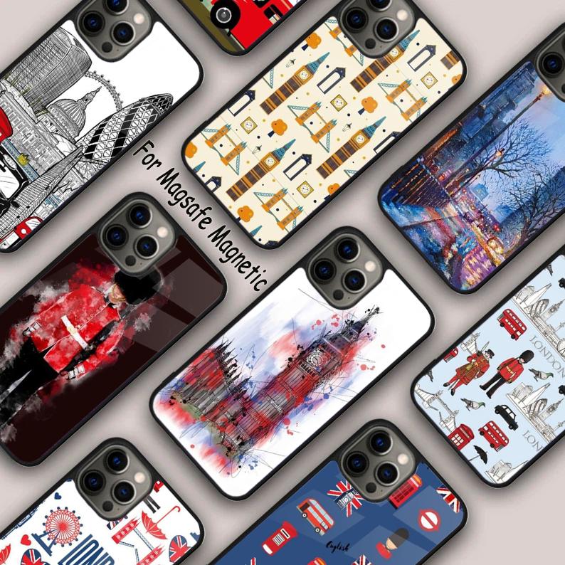Магнитный чехол для телефона London Big Ben для APPLE iPhone 17 Air 16 14 13 12 Pro Max 15 Plus Беспроводная зарядка С крышкой MagSafe