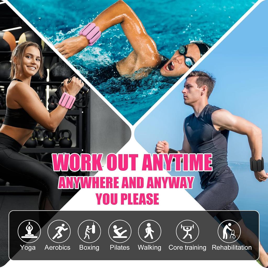 Wrist & Ankle Weights for Women, Wearable Strong Arm & Leg Weights Set of, Adjustable Ankle Weights for Walking,Yoga,Dance, Barre,Gym,Exercise,Pilates