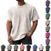 Men's Summer Retro Washed Round Neck Distressed Top Loose Short-sleeved T-shirt