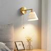 Simple LED Ceramic Lampshade E14 Wall Lamp Bedroom Bedside Lamp Indoor Home Living Room Corridor Balcony Dining Room Lighting