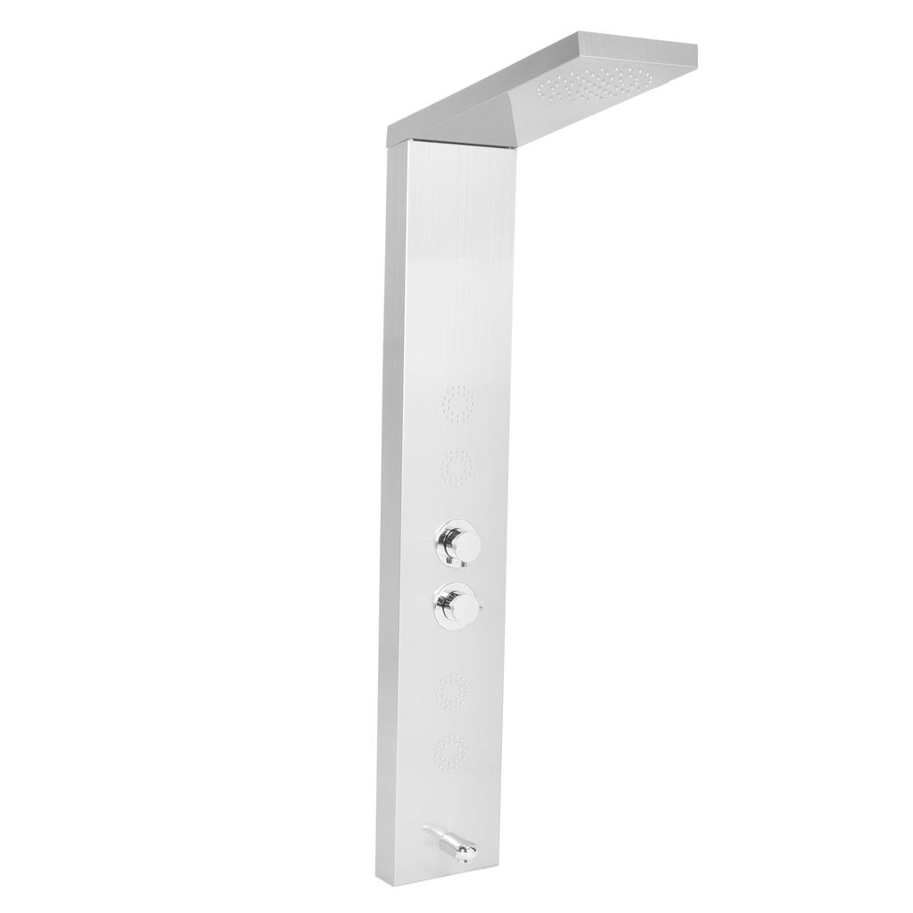 G1/2 Brushed Shower Panel Set Stainless Steel Shower Tower System Rainfall Showerhead Bathroom