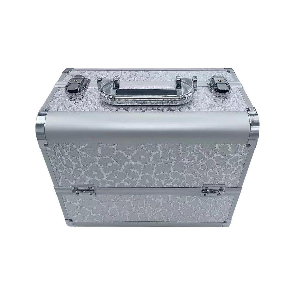 Алюминиевый ящик для косметики и инструментов для дизайна ногтей, татуировок и наращивания ресниц - двойной, открытый, студенческий ящик для хранения