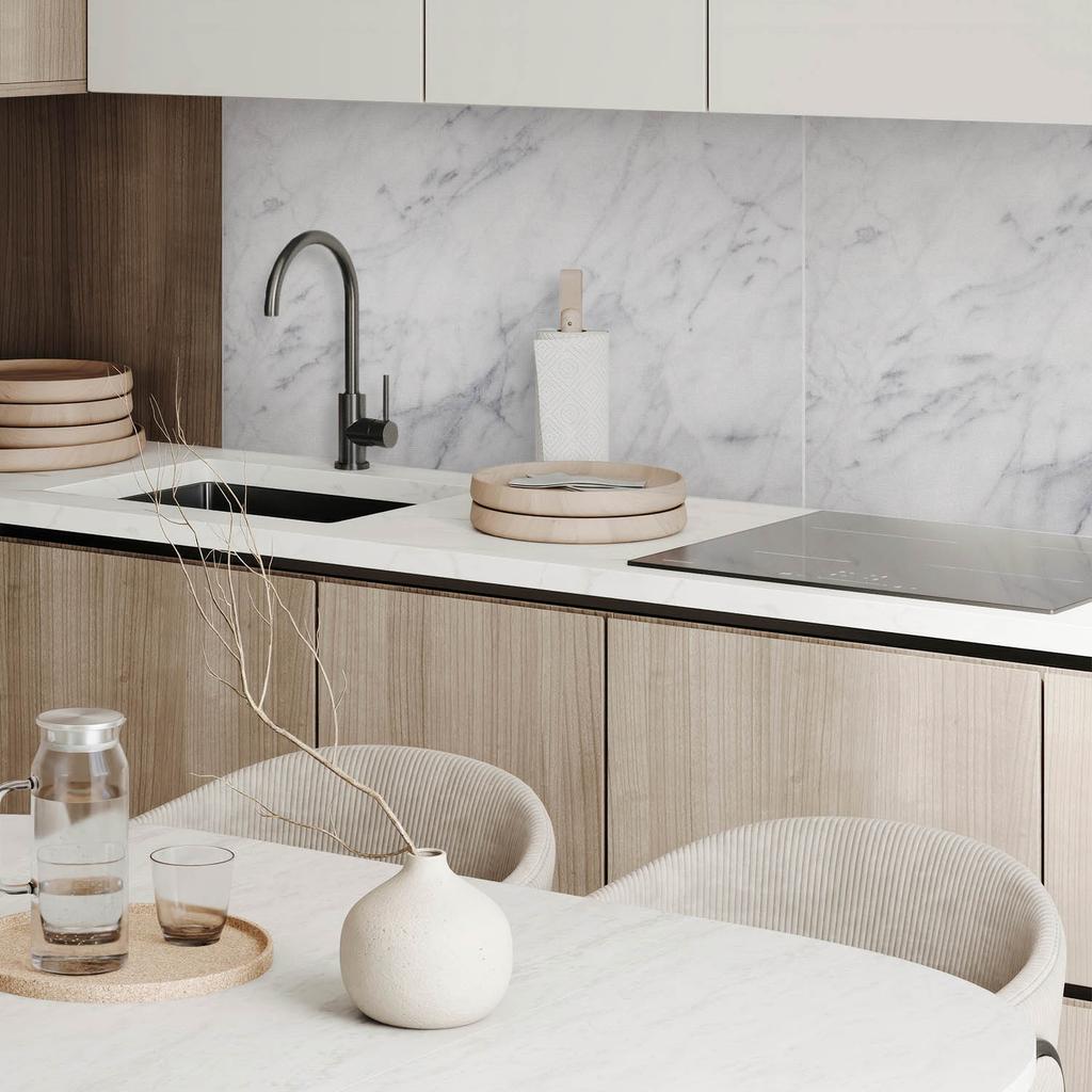 Decorative Self-Adhesive Vinyl Panel 100x50 cm Marble Pattern with Veins