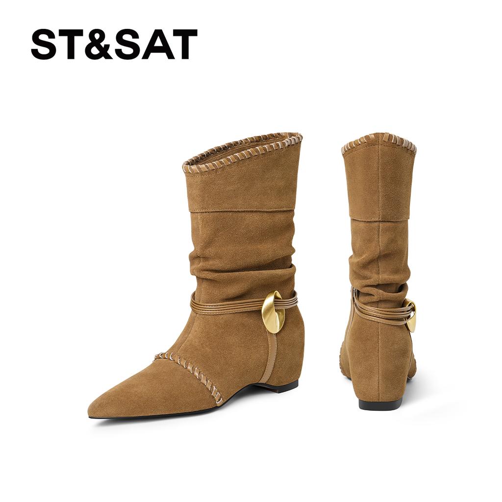 St&Sat Классические модные ботинки из натуральной кожи