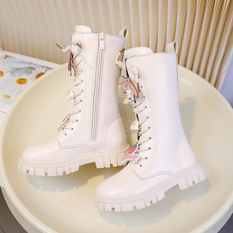 Новые стильные зимне-весенние ботильоны для девочек - Высокие ботинки для девочек - Нескользящая обувь