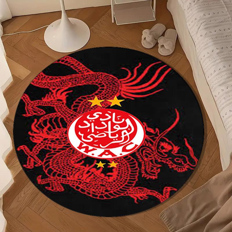 Wydad AC Artwork Round mat, Anti-slip Circle Carpet Chair rug For livingroom,Bedroom, doormat home decor Gift Christmas Gifts