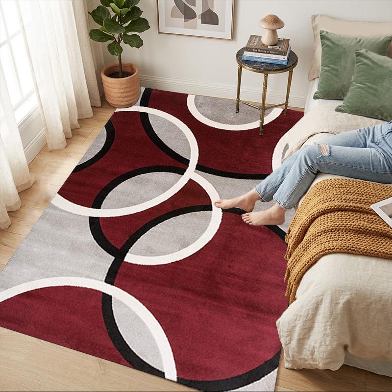 Abstract Circles Living Room Nonslip Area Rug Soft Carpet For Bedroom Game Playroom Sofa Office Home Decor Doormat Christmas Gift C9301689
