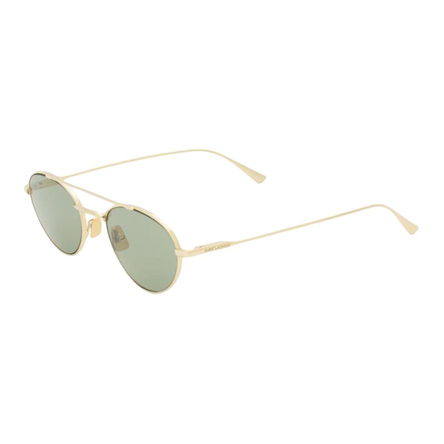 Saint Laurent Full Frame Design Metal Round Sunglasses Women sunglasses Gold 843062Y9969