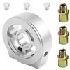 Oil Filter Cooler Sandwich Plate Adapter Universal Oil Sensor Adapter M18 M20 M22 3/4 With Connectors Silver