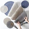6pcs Round Table Mat Woven Ramie Placemats Anti Slip Dining Table Mats Non-Slip Tableware Bowl Pads Kitchen Drink Cup Coasters