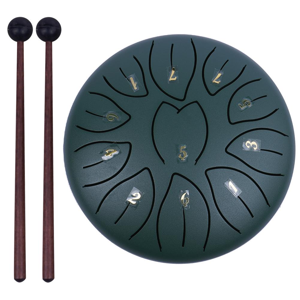 6-дюймовый 11-нотный стальной язычковый барабан с барабанными палочками, молоточками, медиаторами, ударными инструментами, барабаном Sound Healing, ручными барабанами