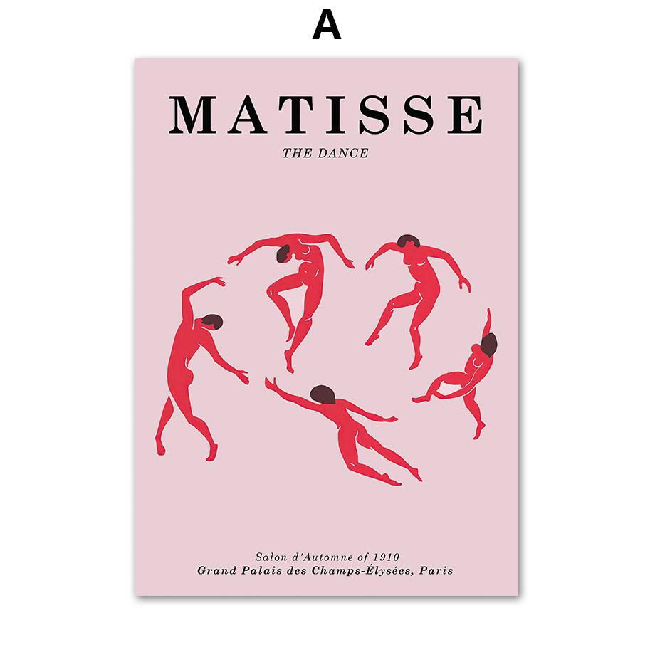 Абстрактная розовая карта музея Матисса, цветочный рынок, настенная живопись на холсте, скандинавские постеры и принты, декоративные фрески для гостиной