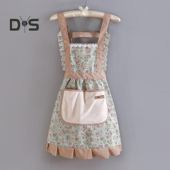 Портативный фартук для выпечки с карманным мягким женским модным садовым фартуком