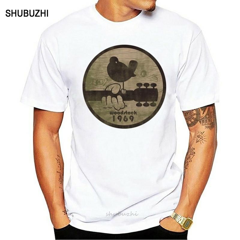 Men T Shirt Woodstock 1969 Fitted Funny T Shirt Novelty Tshirt men cotton tshirt summer brand teeshirt euro size