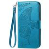 Wallet Flip Case for iPhone 17 Air 16 15 Pro Max 16e 14 Plus 11 13 12 Lanyard Butterfly Embossed Pattern Leather Cover XL006