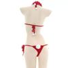 Страстный пушистый шарик стринги бикини рождественский костюм набор