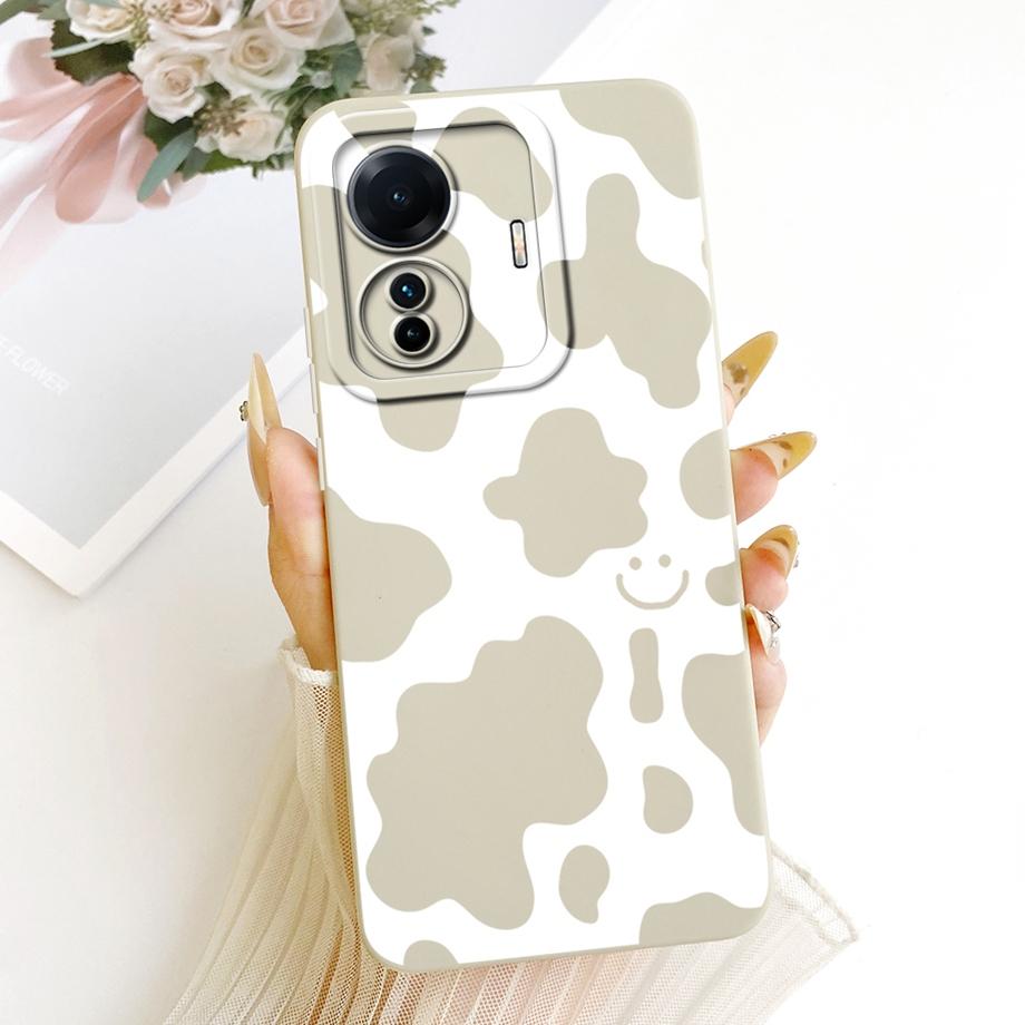 Soft Silicone Funda For Vivo S15e Vivo T1 T1Pro 5G IQOO Z6 Pro Phone Case Vintage Starry Cherry Bow Print Daisy Bumper Anti-fall