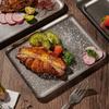 BEPAN Retro 304 Stainless Steel Antique Square Steak Tray Creative Restaurant Display Dessert Barbecue Plate