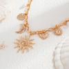 Fashion Chains Choker Heart Exaggeration Necklace Trendy Sun Moon Pendant  Beach