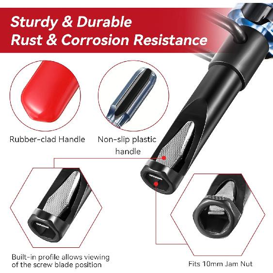 Dreyoo 10MM Valve Adjustment Tool Jam Nut, Slotted Valve Adjusting Stud, Valve Grinding Tool Compatible With Honda/Nissan Auto Vehicle Engines, Valve
