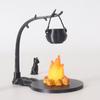 4/5Pcs Dollhouse Mini Hanging Stove Stockpot Fire Pile Model Dollhouse Outdoor Camping Scene Decoration Dolls House Accessories