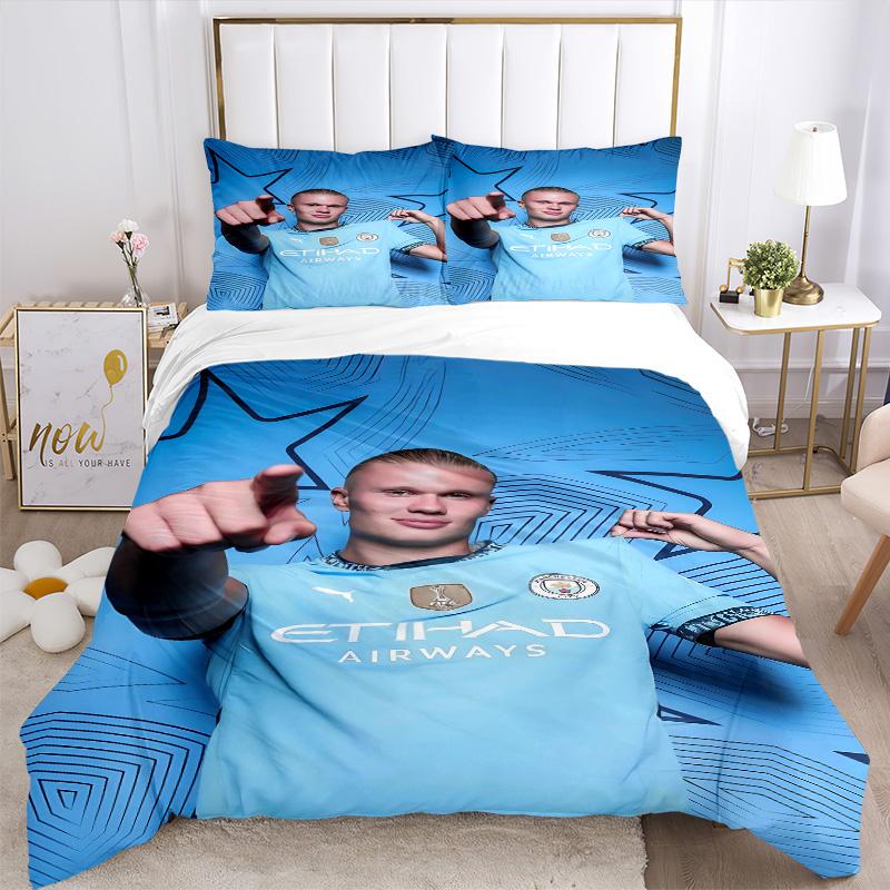 Man City Player Pose Print 3Pcs Bedding Setduvet Cover With 2 Bedropillowcase Home Birthday Gift