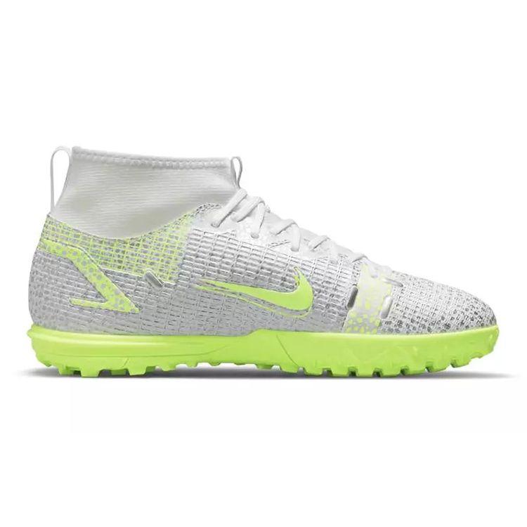 Nike Детские кроссовки Mercurial Superfly 8 Academy TF GS Metallic Silver Volt Белый Черный CV0789-107