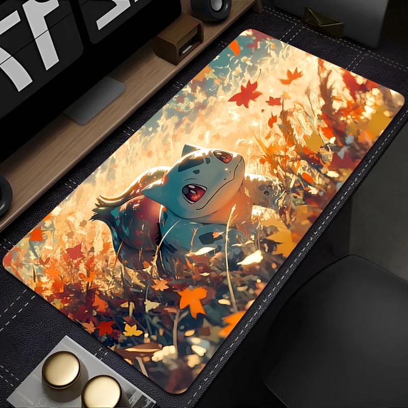 Mouse Pad Gaming Laptops Keyboard Mat Deskmat computer Accessories Desk Protector Gamer PC carpet PPokemon BBulbasaur Mousepad