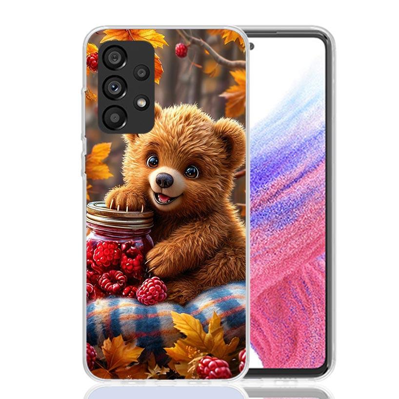 Animal Brown Cute Bear Phone Case for Samsung Galaxy A17 A16 A15 A14 A13 A57 A56 A55 A54 A53 A37 A36 A35 A34 A33 A26 A25 A24 A23