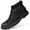 Модная мужская обувь с круглым носком, высоким верхом, из кожи, роскошного качества, минималистичного дизайна, для отдыха, бизнеса, офиса, осенне-зимние ботинки