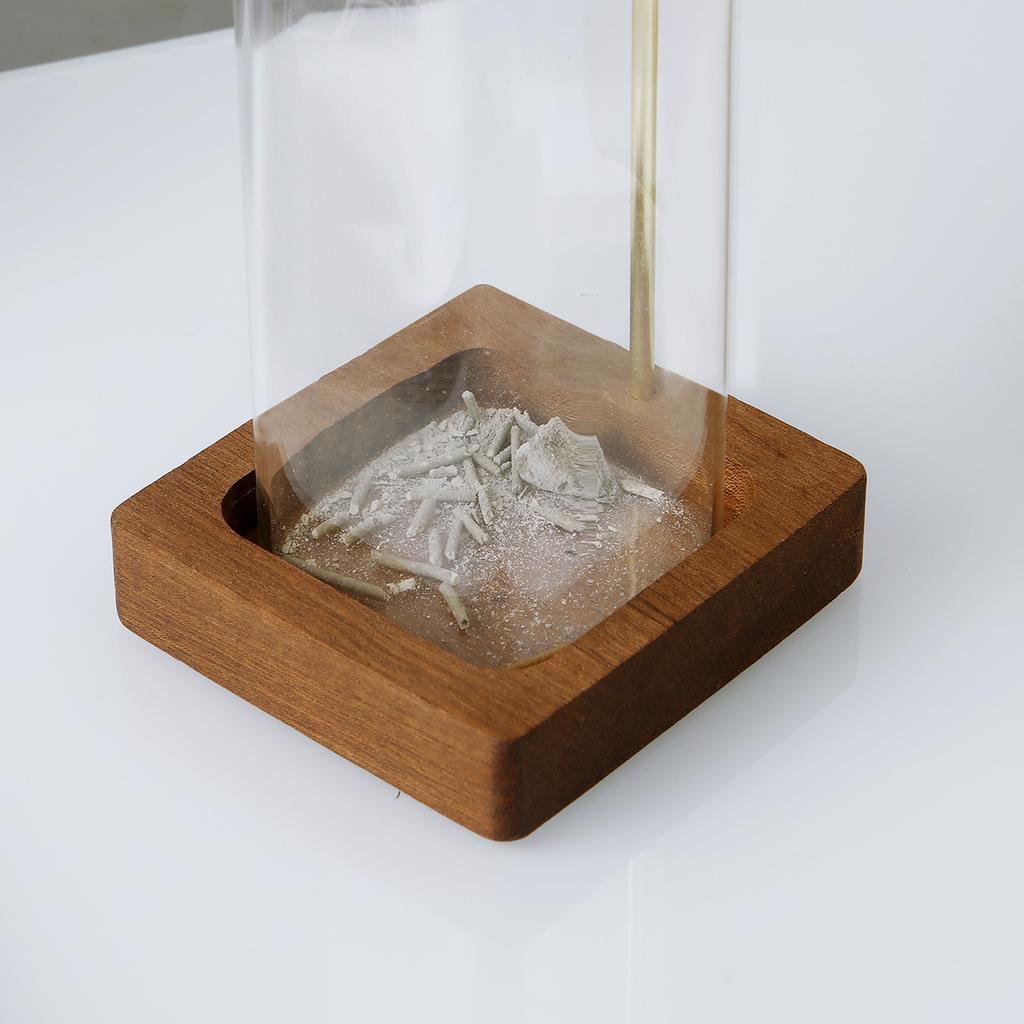 Подставка для благовоний, деревянная подставка для благовоний со стеклянным золоуловителем, анти-пепельная летающая курильница для йоги, домашний декор