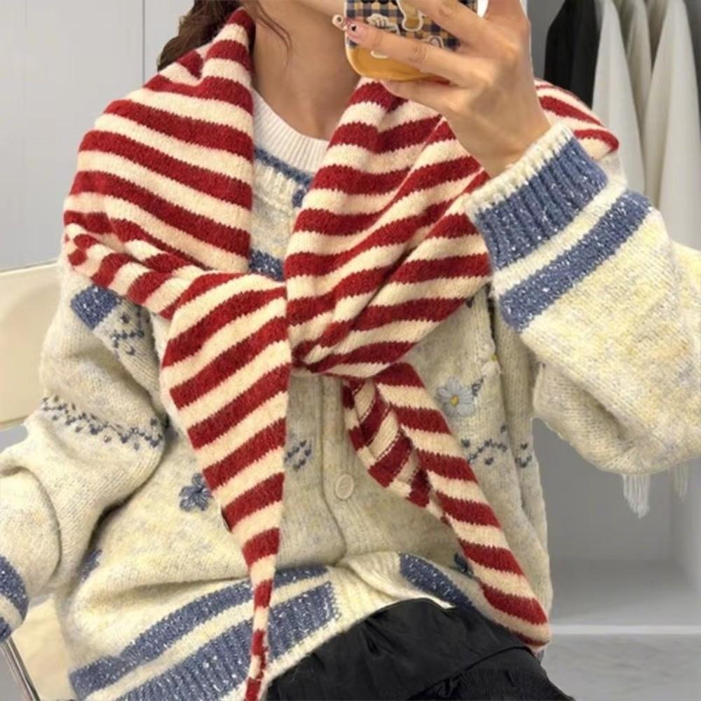 Warm Triangular Scarf Knitted Wool Scarves Korean Neck Protection Scarf Autumn Winter