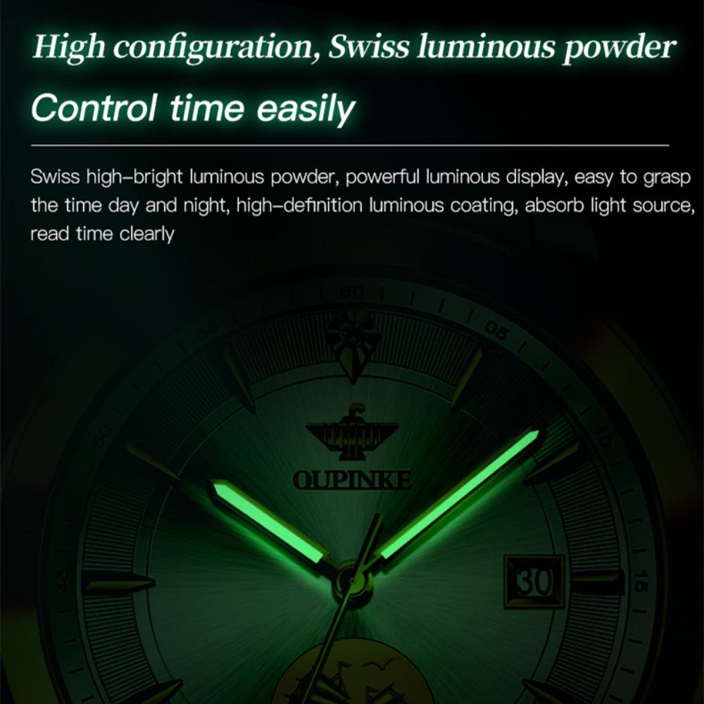 OUPINKE Мужские часы Рельефный парусный дизайн Механические часы Высококачественные часы