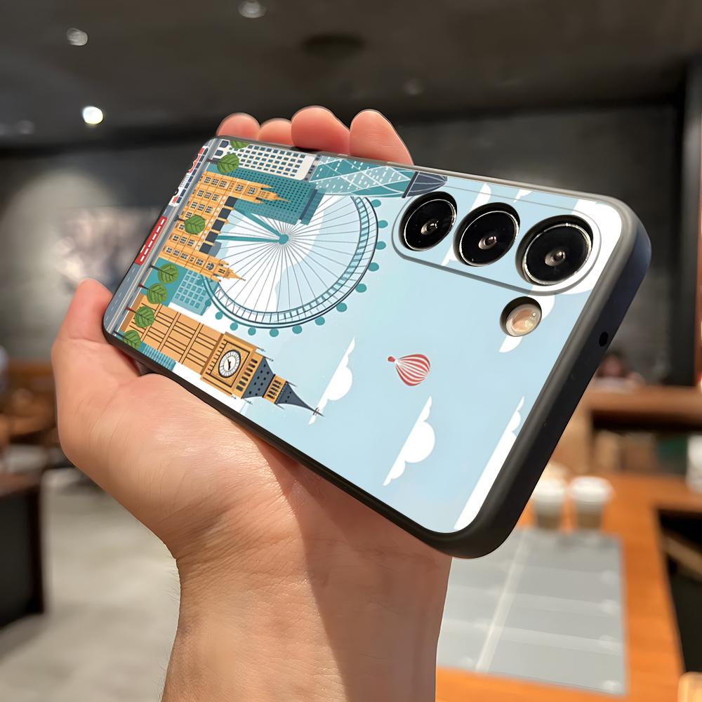 Чехол для телефона London Big Ben для Samsung A56 A36 A26 A16 A15 A25 A35 A55 A14 A34 A24 A54 Черный Мягкий