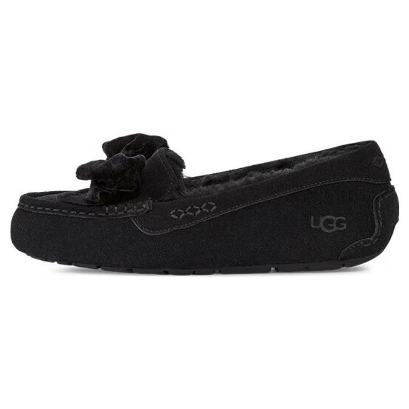 UGG Повседневные Мини-лоферы с Пушистым Бантом 'Tan Velvet Black' Женские 1138650
