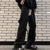 Autumn and Winter New Japanese Overalls Jeans Men and Women American Retro High Street Micro-la Washed Wide-leg Straight Pants