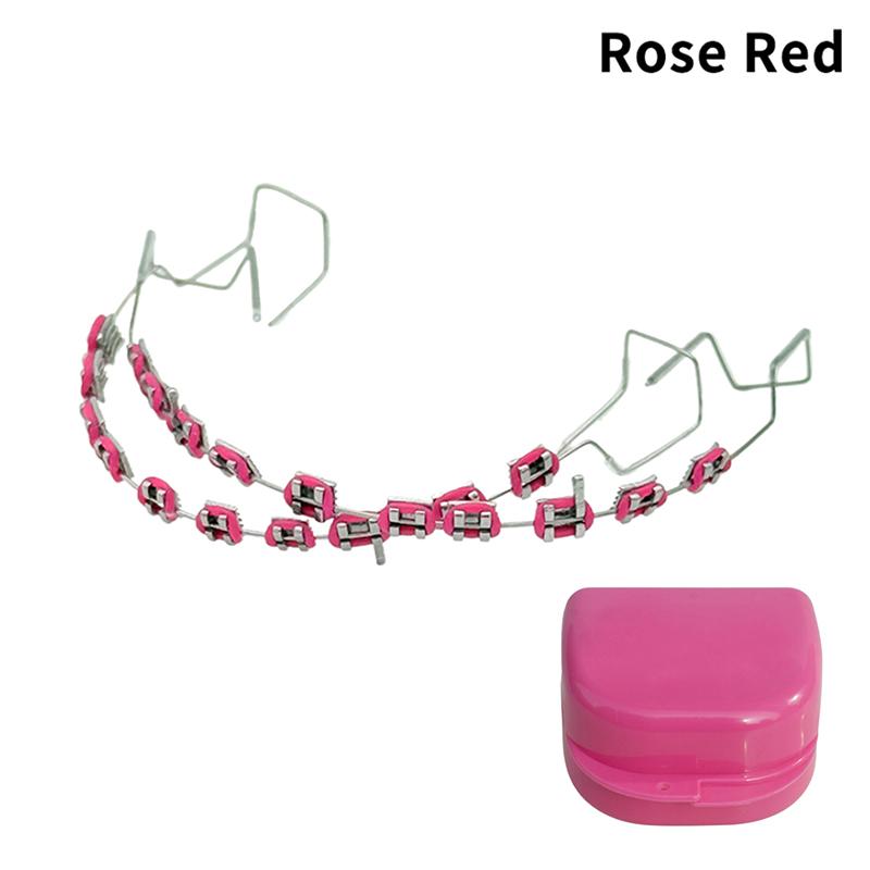 1 пара временных украшений для зубов в коробке с 4 крючками с металлической проволокой, разноцветные металлические скобки, лигатуры, стоматологический материал