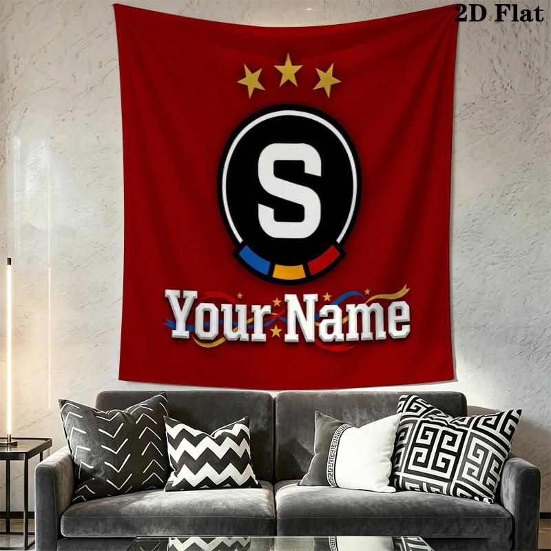 AC Sparta Praha Custom Name Wall Tapestry Aesthetic Wall Hanging Printed Fabric Blanket Decorative Tapestries for Bedroom Living Room Home Decor