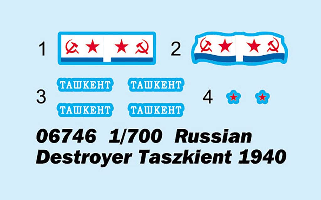 Trumpeter 1/700 Soviet Navy Destroyer Tashkent 1940 Plastic Model Kit 06746