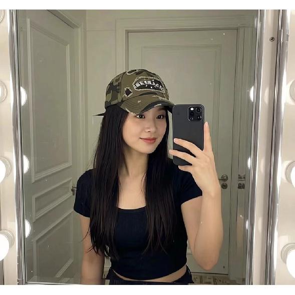 Camouflage patch baseball cap for women, spring and summer street style, embroidered wide brim, versatile for men