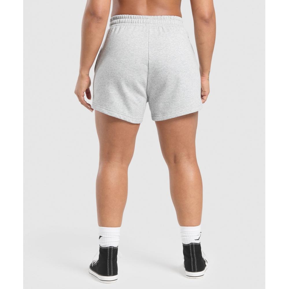 Gymshark Lifting Essentials Graphic Brushed 4  Shorts Light Grey Core Marl B3c5h Gbcn