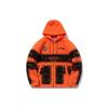 Li Ning Cba Series Color Block Fleece Warm Hooded Jacket Men Jacket Orange AWDQ427-2