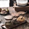 Home Glass Spice Jar Three-piece Set Kitchen Supplies Seasoning Box Wooden Cover Spoon Transparent Spice Container Spice Tools