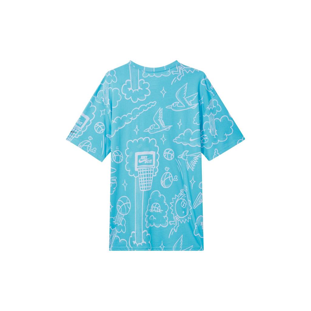Nike T Shirts Men's Blue Crew Neck Moderate Straight Fit DZ2699-416