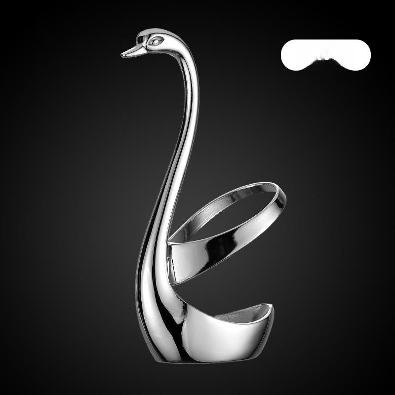 Вилка для фруктов и десертов с основанием Swan из нержавеющей стали 304 и кофейной ложкой